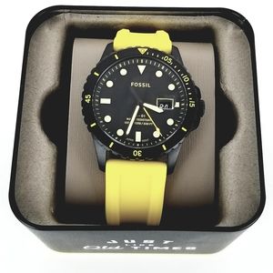 Fossil FS5684 Mens FB-01 Neon Yellow Black Silicon